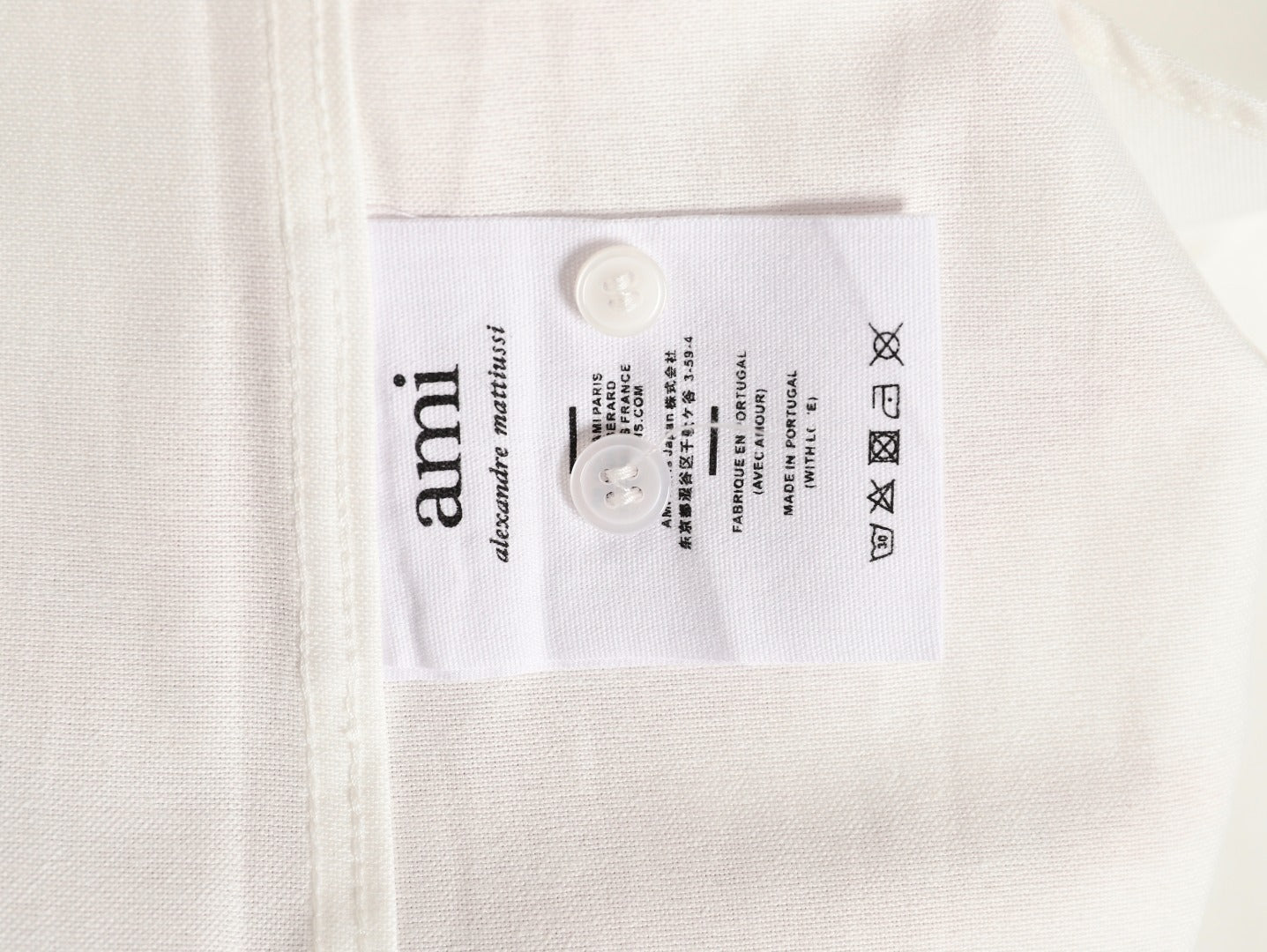 AMI Paris Solid Color Long-Sleeve Oxford Shirt