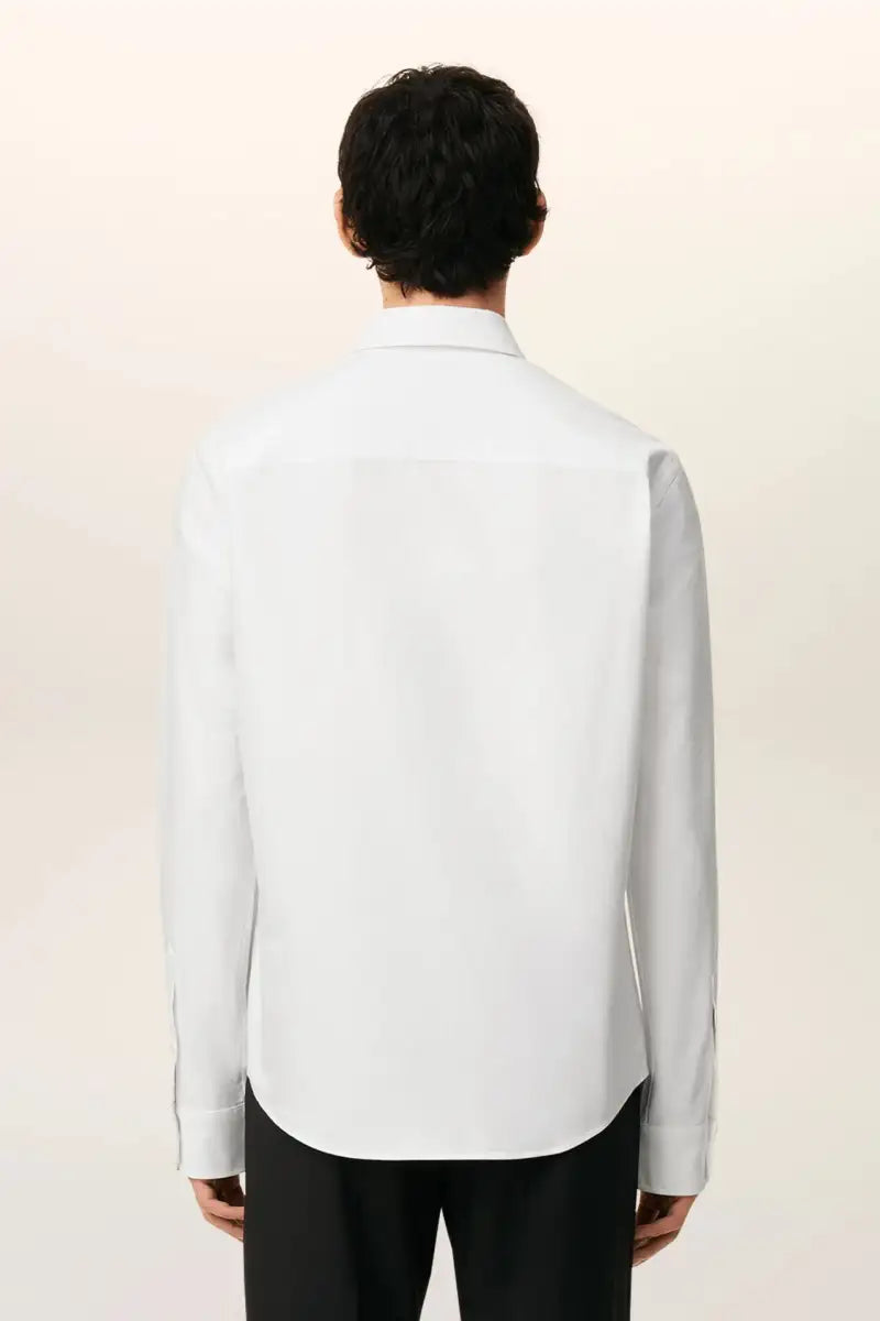 AMI Paris Solid Color Long-Sleeve Oxford Shirt
