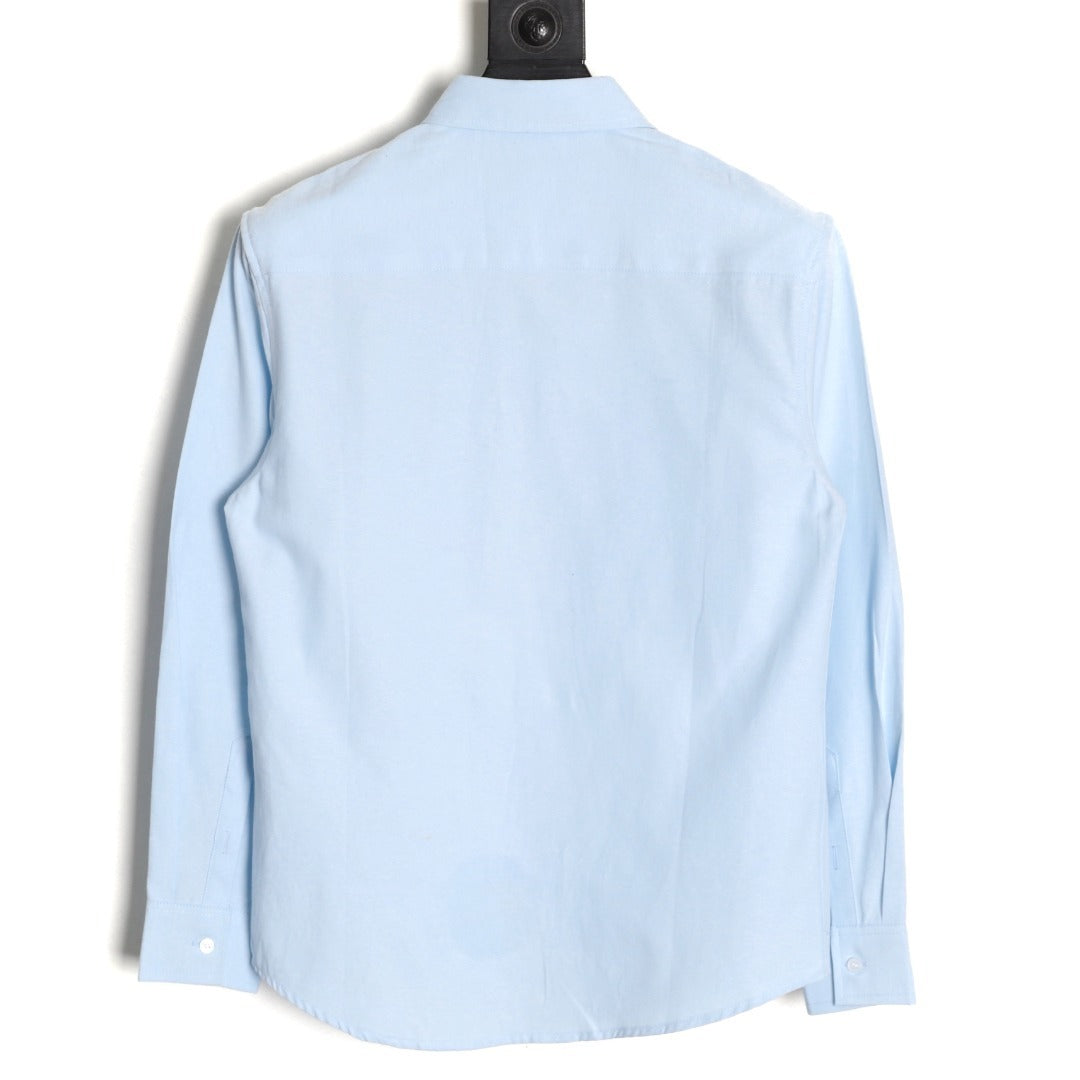 AMI Paris Solid Color Long-Sleeve Oxford Shirt