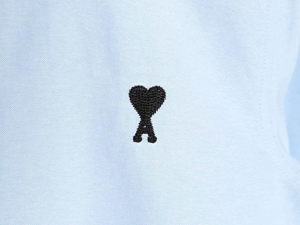 AMI Paris Solid Color Long-Sleeve Oxford Shirt