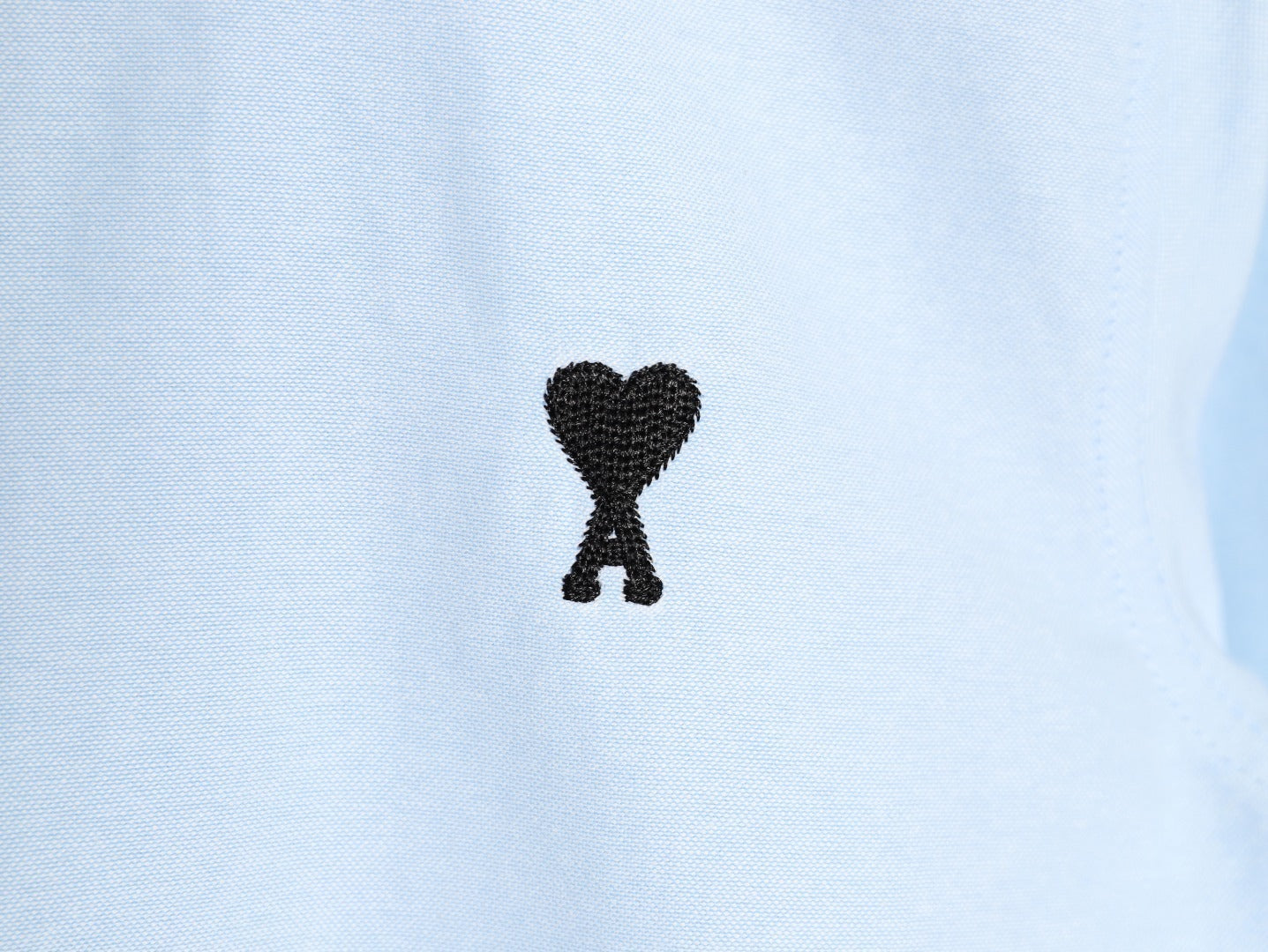 AMI Paris Solid Color Long-Sleeve Oxford Shirt