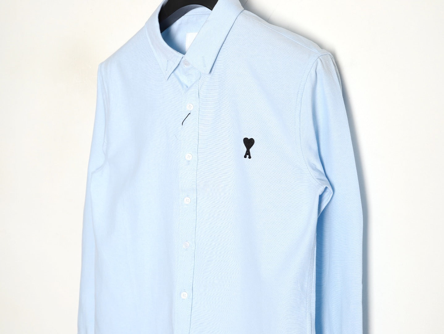 AMI Paris Solid Color Long-Sleeve Oxford Shirt