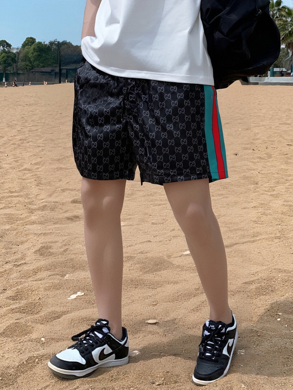 Gucci side-ribbed jacquard beach shorts