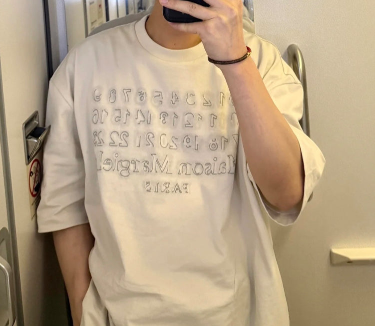 Maison Margiela Shadow Letter Embroidery Short-Sleeve T-Shirt