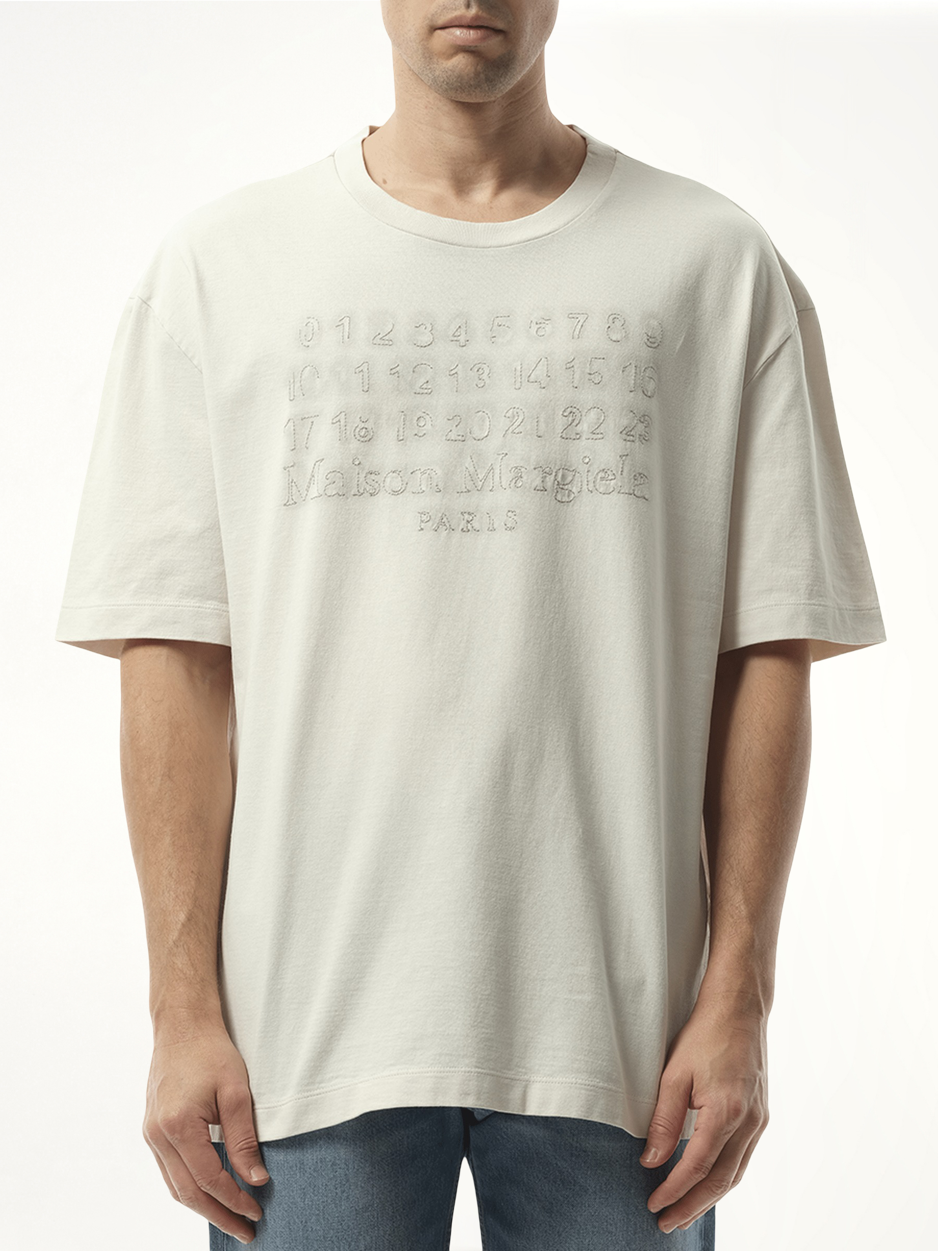 Maison Margiela Shadow Letter Embroidery Short-Sleeve T-Shirt
