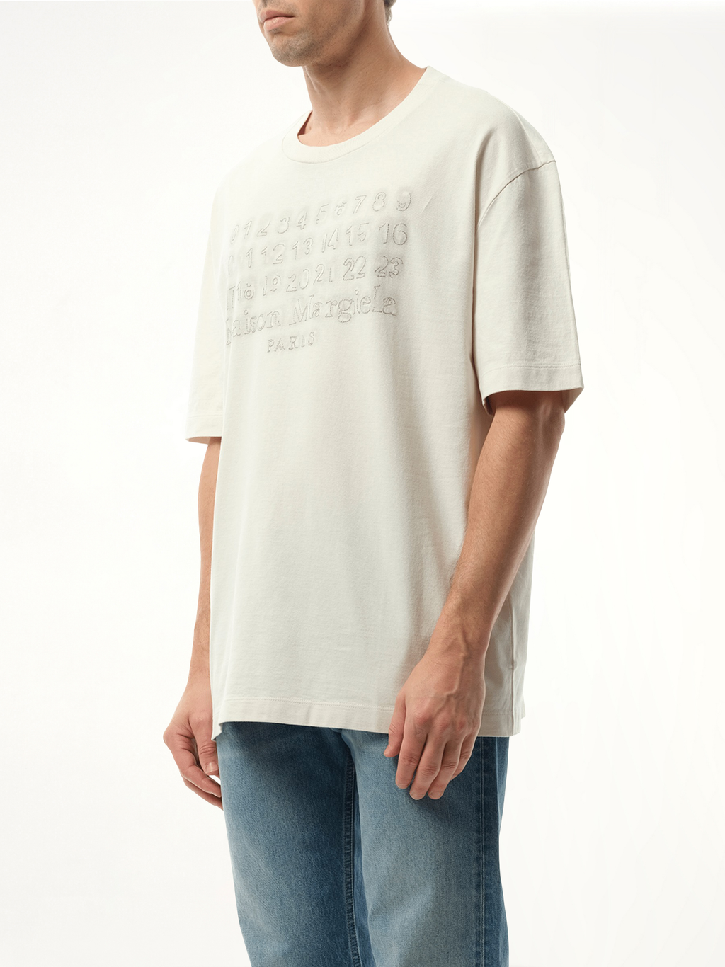 Maison Margiela Shadow Letter Embroidery Short-Sleeve T-Shirt