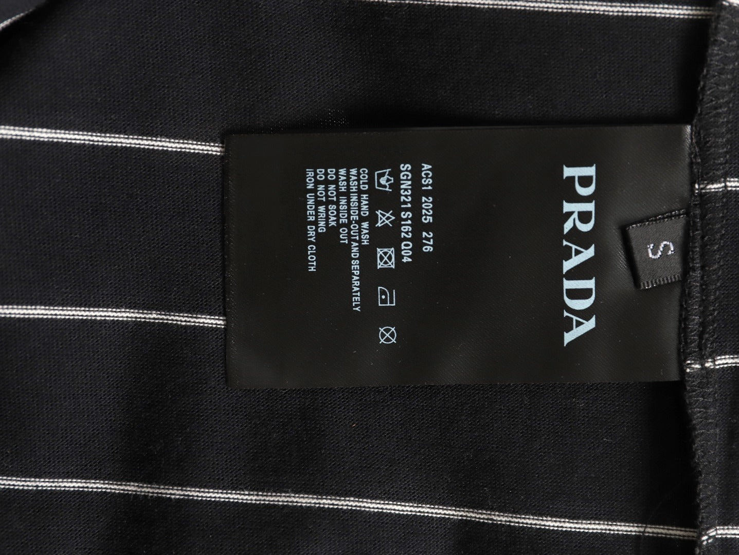 Prada 25ss Triangle Striped Polo Short-Sleeve