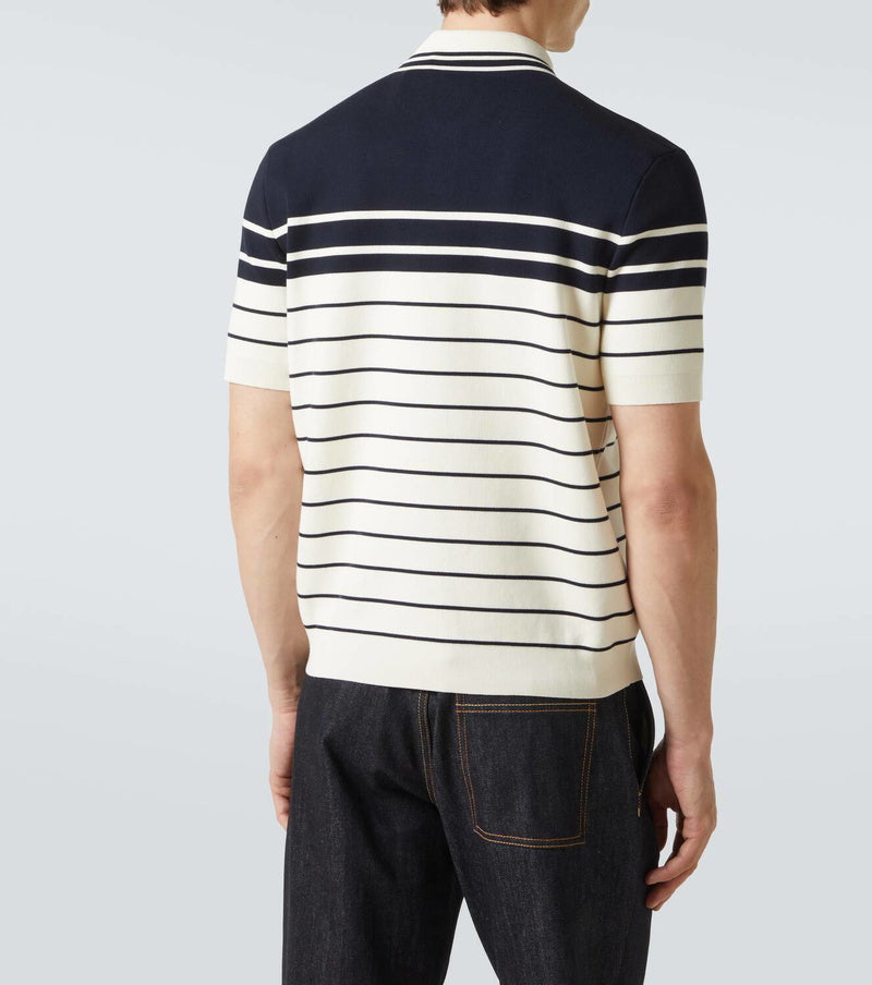 Gucci Striped Knit Polo Short-Sleeve