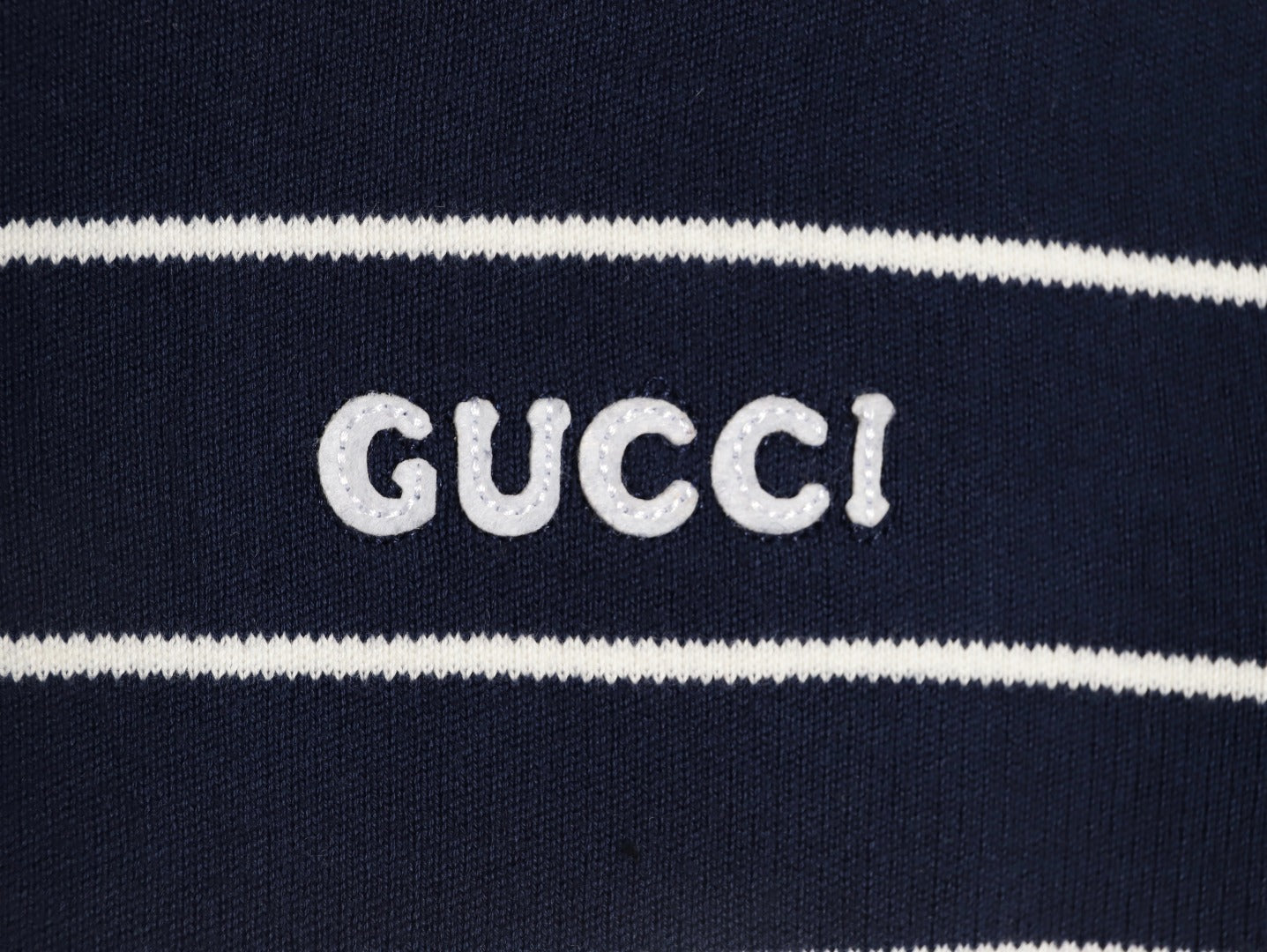 Gucci Striped Knit Polo Short-Sleeve