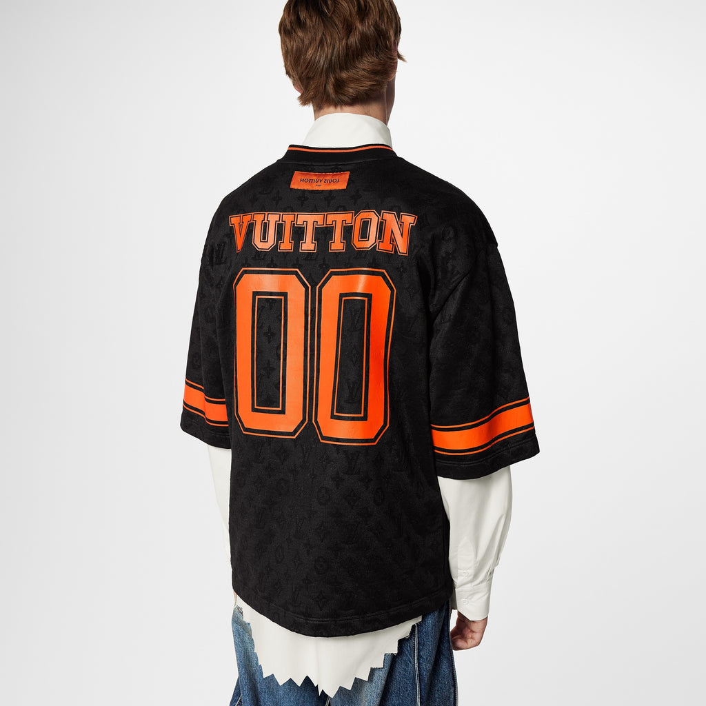 Louis Vuitton 00 Orange Letter Print Sleeve T-Shirt