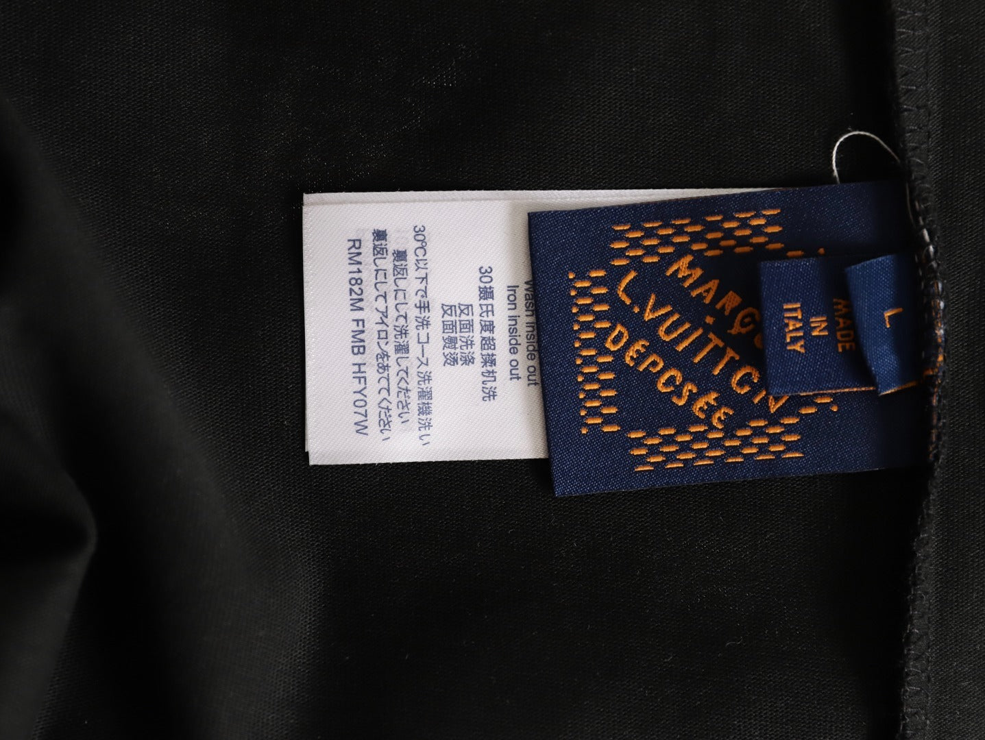 Louis Vuitton 00 Orange Letter Print Sleeve T-Shirt