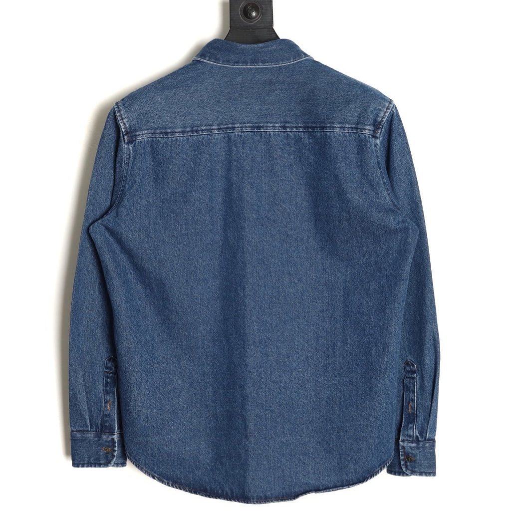 AMI Paris Heart Embroidered Denim Shirt