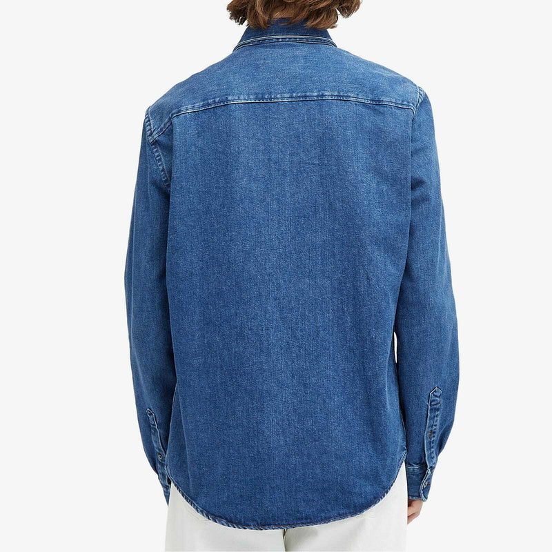 AMI Paris Heart Embroidered Denim Shirt