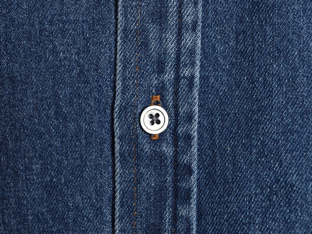 AMI Paris Heart Embroidered Denim Shirt