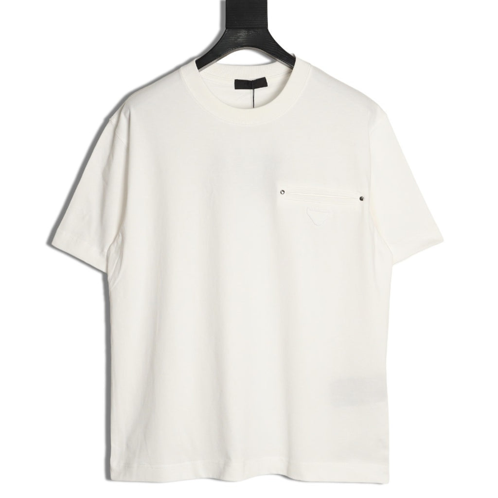 Prada classic triangle logo faux pocket short-sleeved shirt