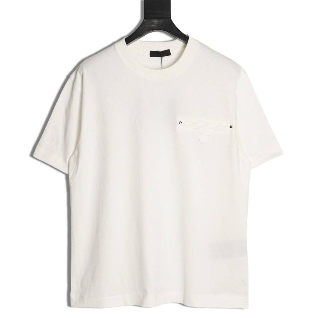 Prada classic triangle logo faux pocket short-sleeved shirt