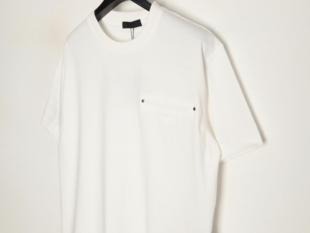 Prada classic triangle logo faux pocket short-sleeved shirt