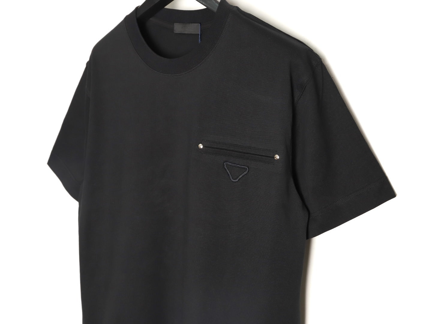 Prada classic triangle logo faux pocket short-sleeved shirt