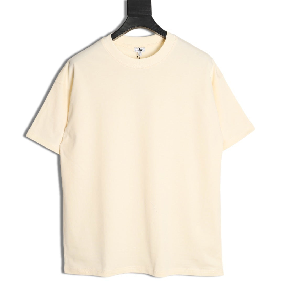 Loewe sleeved T-shirt with logo patchwork embroidery on the cuffs