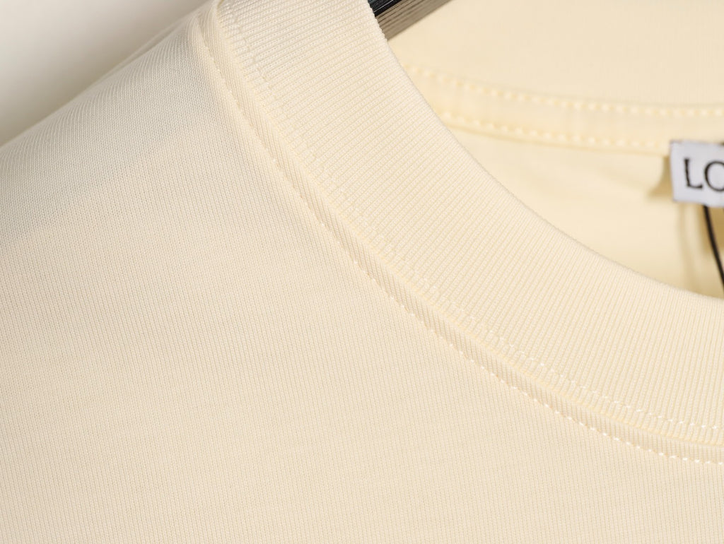 Loewe sleeved T-shirt with logo patchwork embroidery on the cuffs