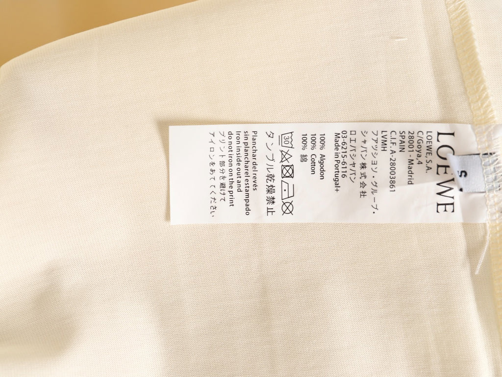 Loewe sleeved T-shirt with logo patchwork embroidery on the cuffs