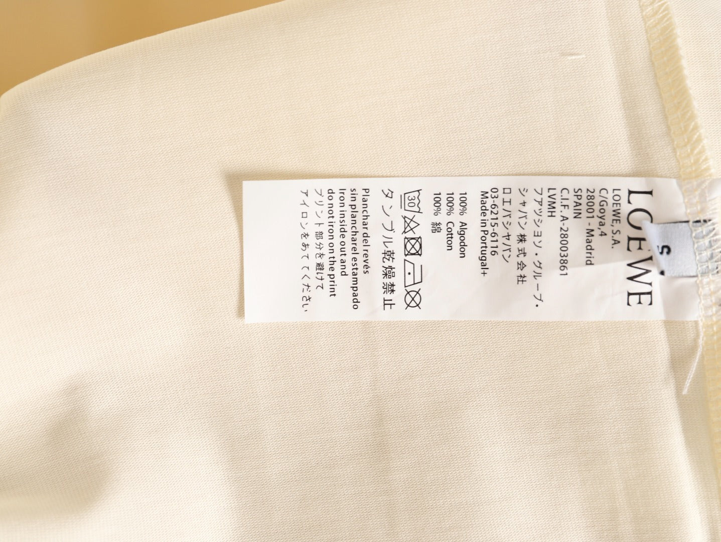 Loewe sleeved T-shirt with logo patchwork embroidery on the cuffs