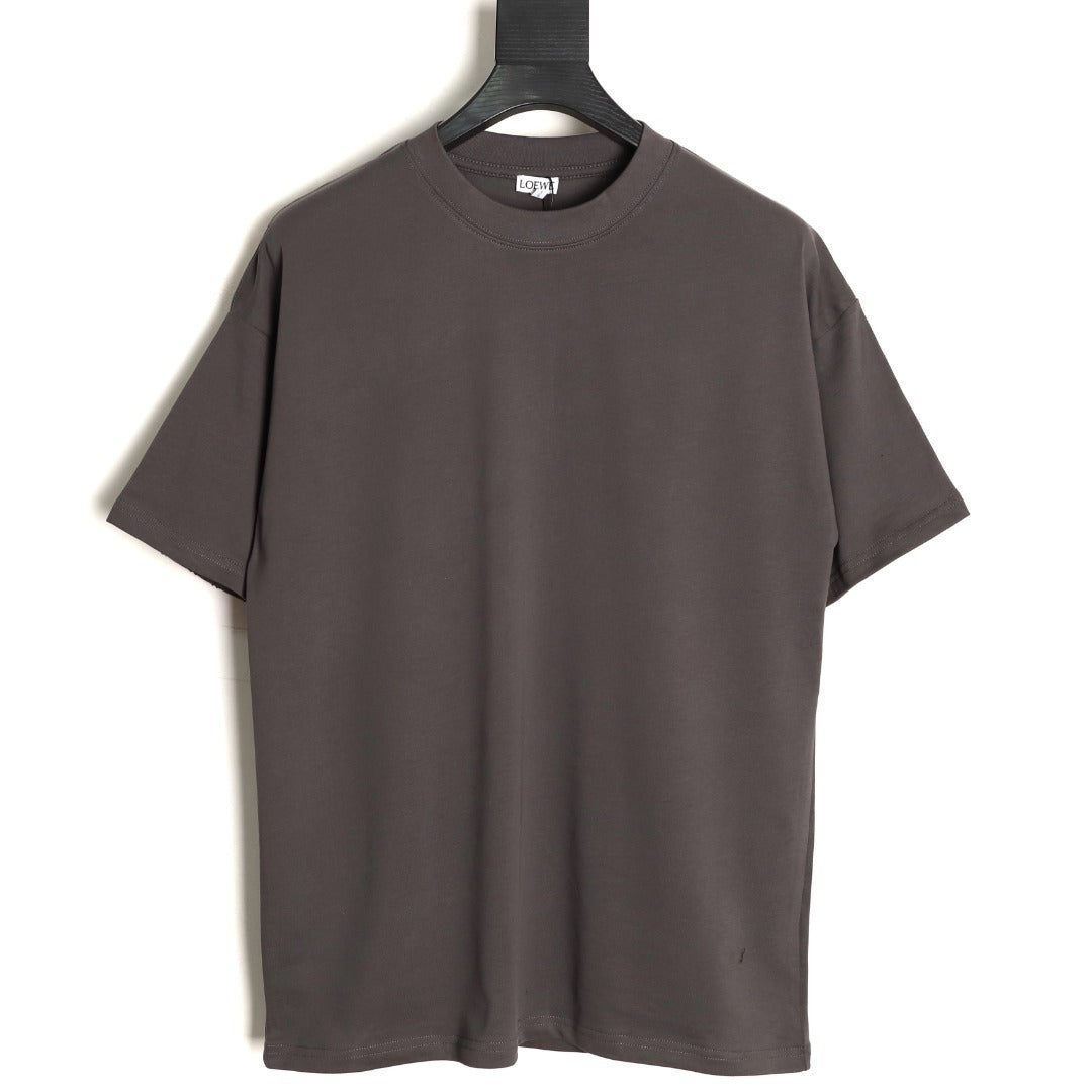 Loewe sleeved T-shirt with logo patchwork embroidery on the cuffs