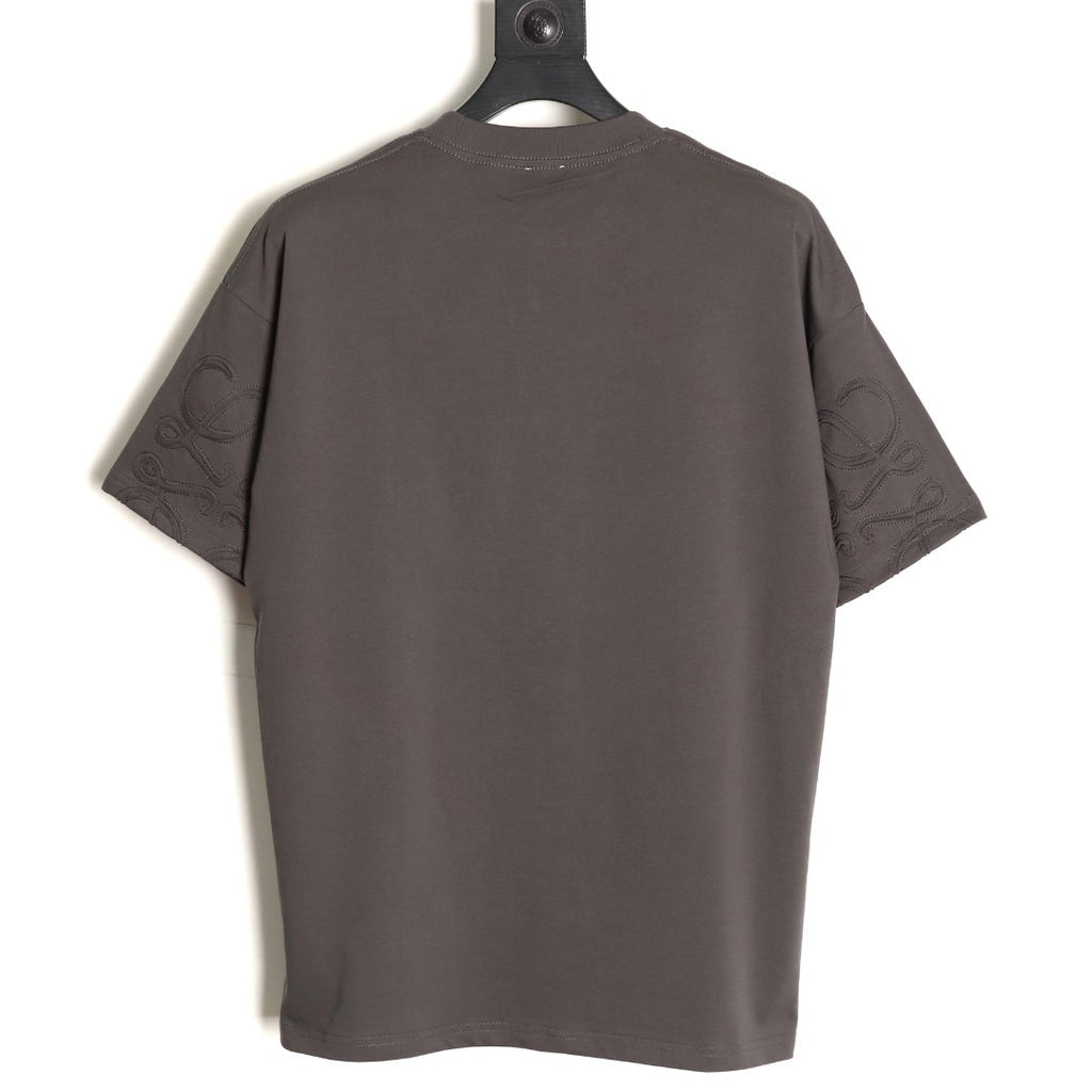 Loewe sleeved T-shirt with logo patchwork embroidery on the cuffs