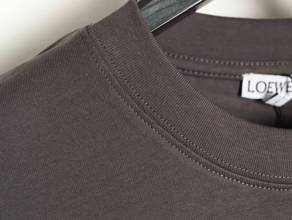 Loewe sleeved T-shirt with logo patchwork embroidery on the cuffs