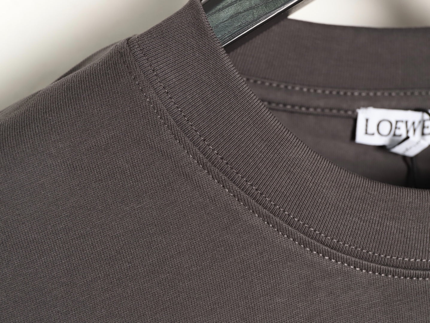Loewe sleeved T-shirt with logo patchwork embroidery on the cuffs