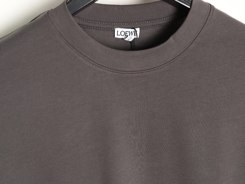 Loewe sleeved T-shirt with logo patchwork embroidery on the cuffs