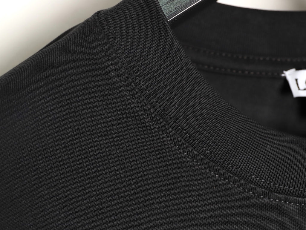 Loewe sleeved T-shirt with logo patchwork embroidery on the cuffs