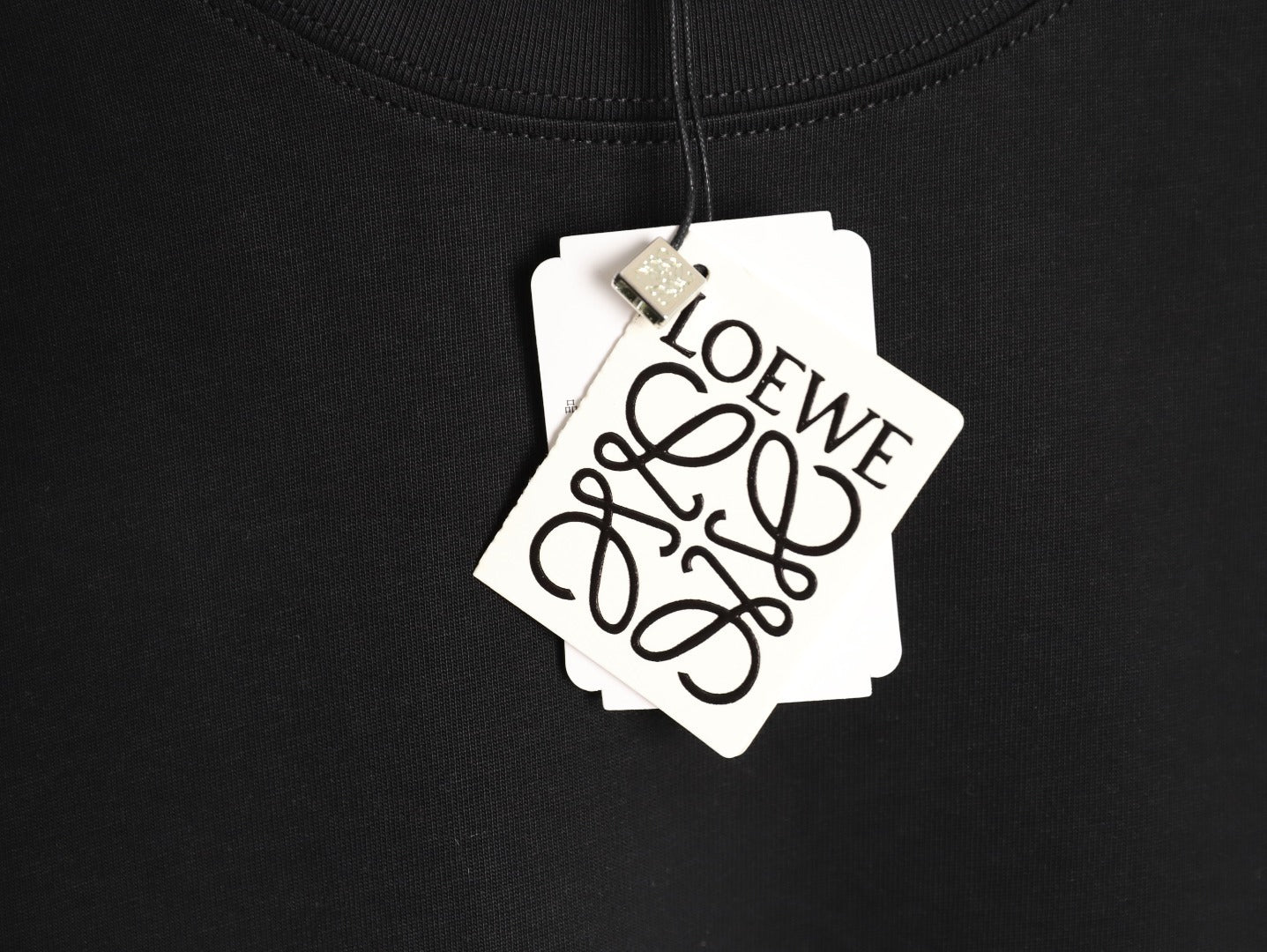 Loewe sleeved T-shirt with logo patchwork embroidery on the cuffs