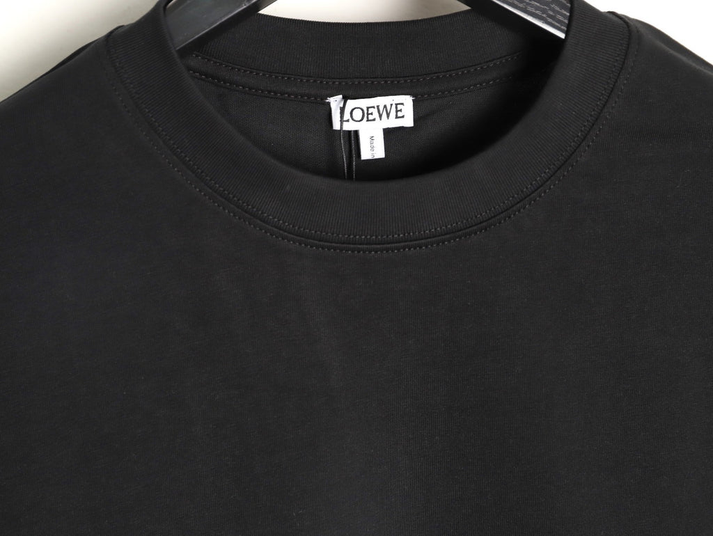 Loewe sleeved T-shirt with logo patchwork embroidery on the cuffs