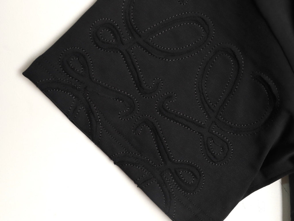 Loewe sleeved T-shirt with logo patchwork embroidery on the cuffs
