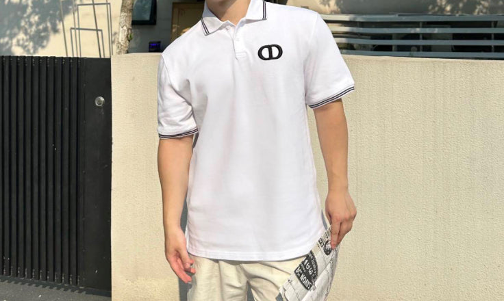 DIOR/Dior CD Embroidered Logo Short-Sleeve Polo Shirt