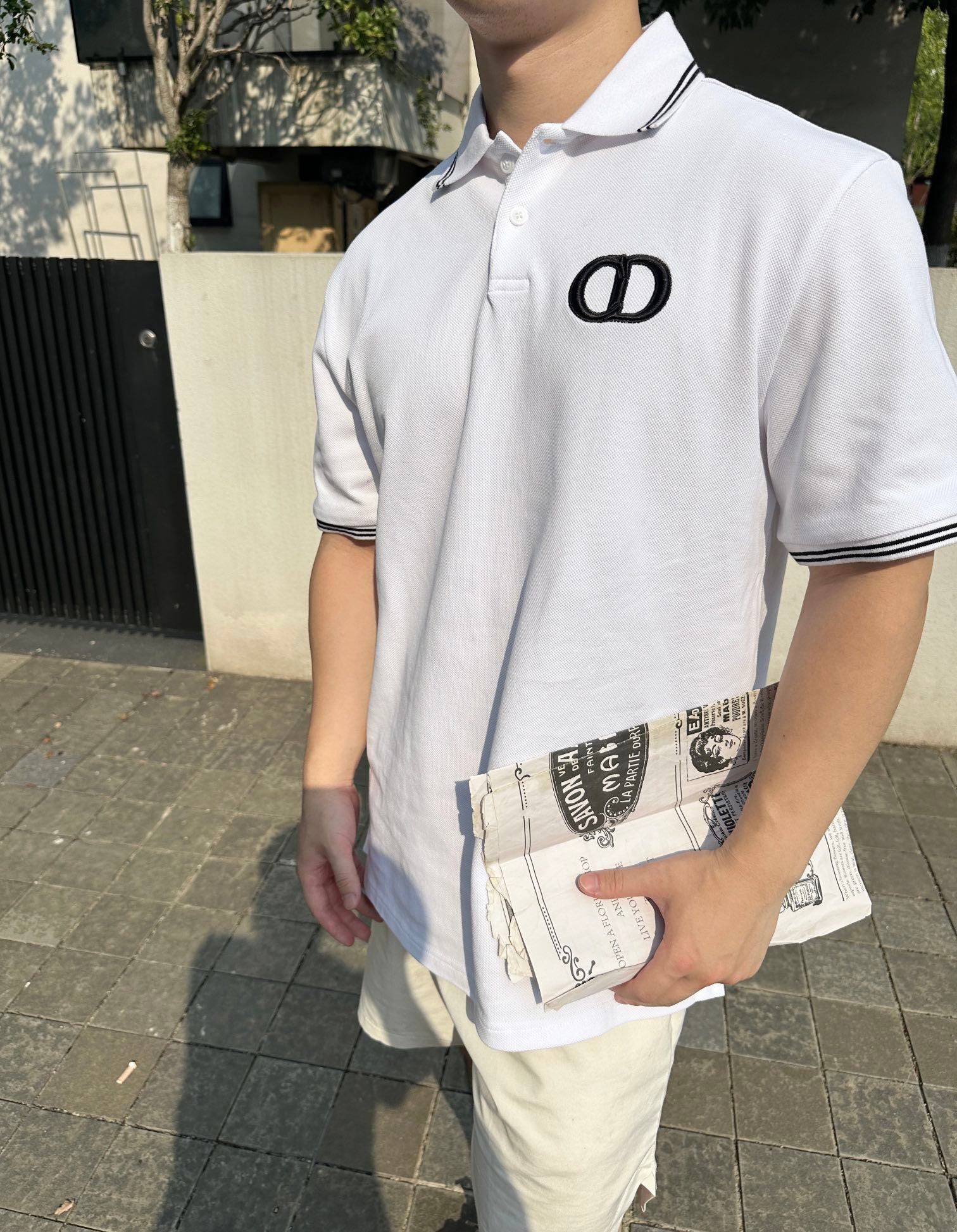 DIOR/Dior CD Embroidered Logo Short-Sleeve Polo Shirt