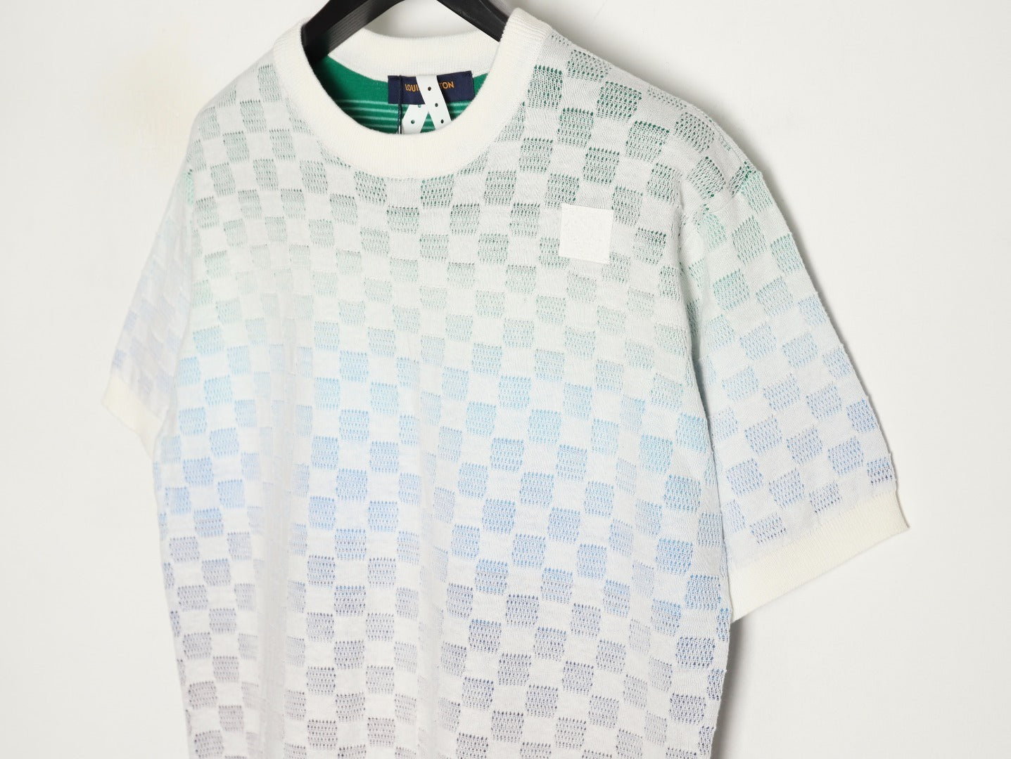 Louis Vuitton/LV checkered color gradient jacquard knit top