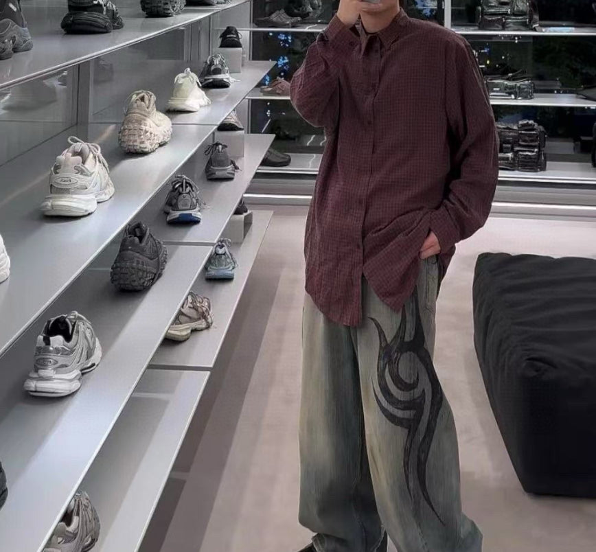 BALENCIAGA/Balenciaga New Striped Collared Shirt