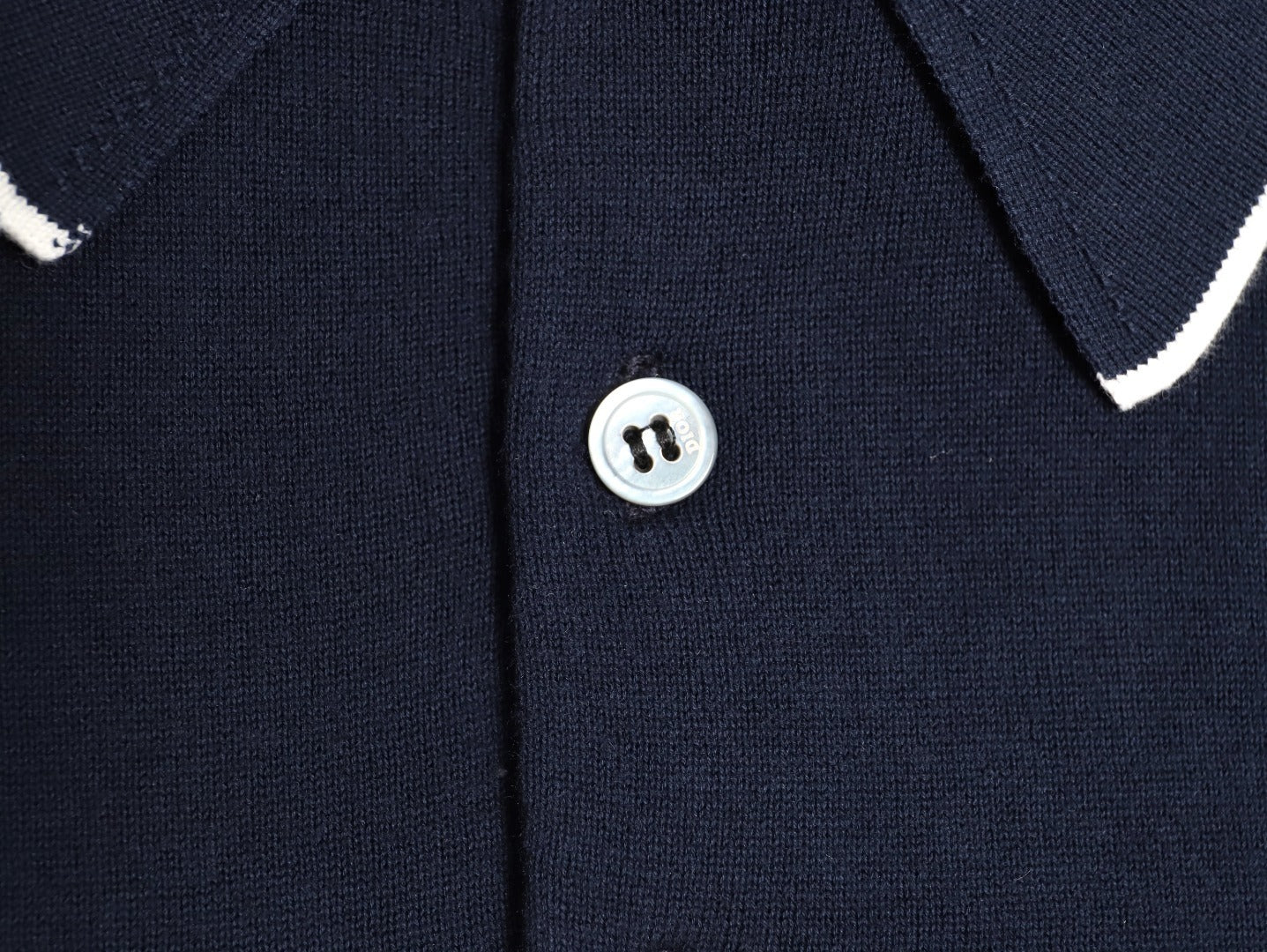 Dior Embroidered Logo Knit Polo Short-Sleeve