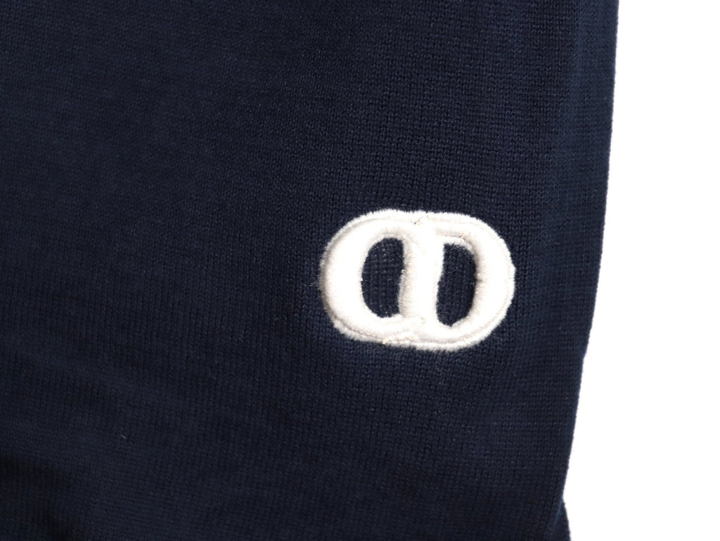 Dior Embroidered Logo Knit Polo Short-Sleeve
