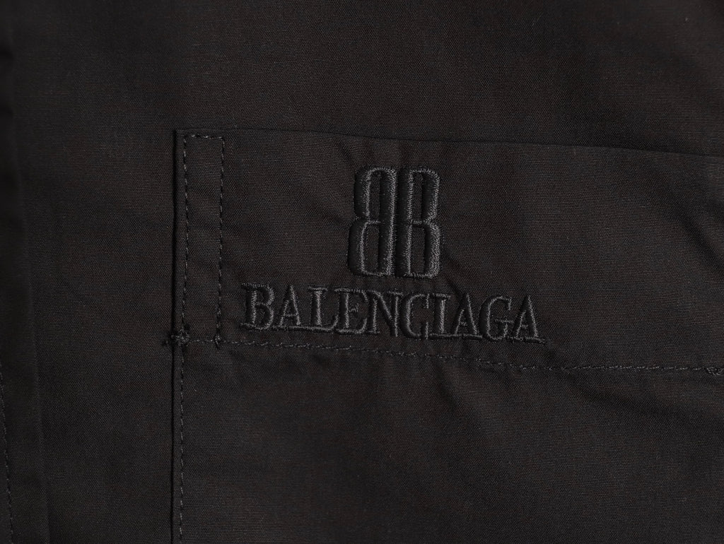 BALENCIAGA BB Embroidered Long-Sleeve Shirt