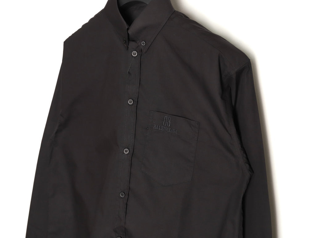 BALENCIAGA BB Embroidered Long-Sleeve Shirt
