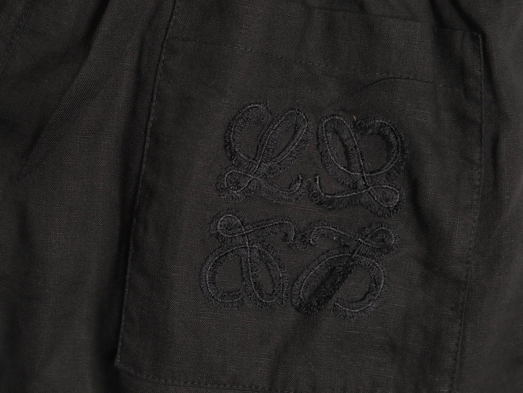 LOEWE Anagram embroidered linen trousers