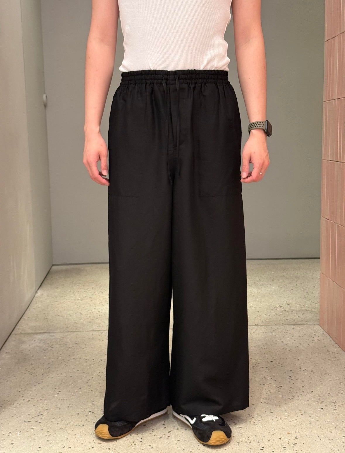 LOEWE Anagram embroidered linen trousers
