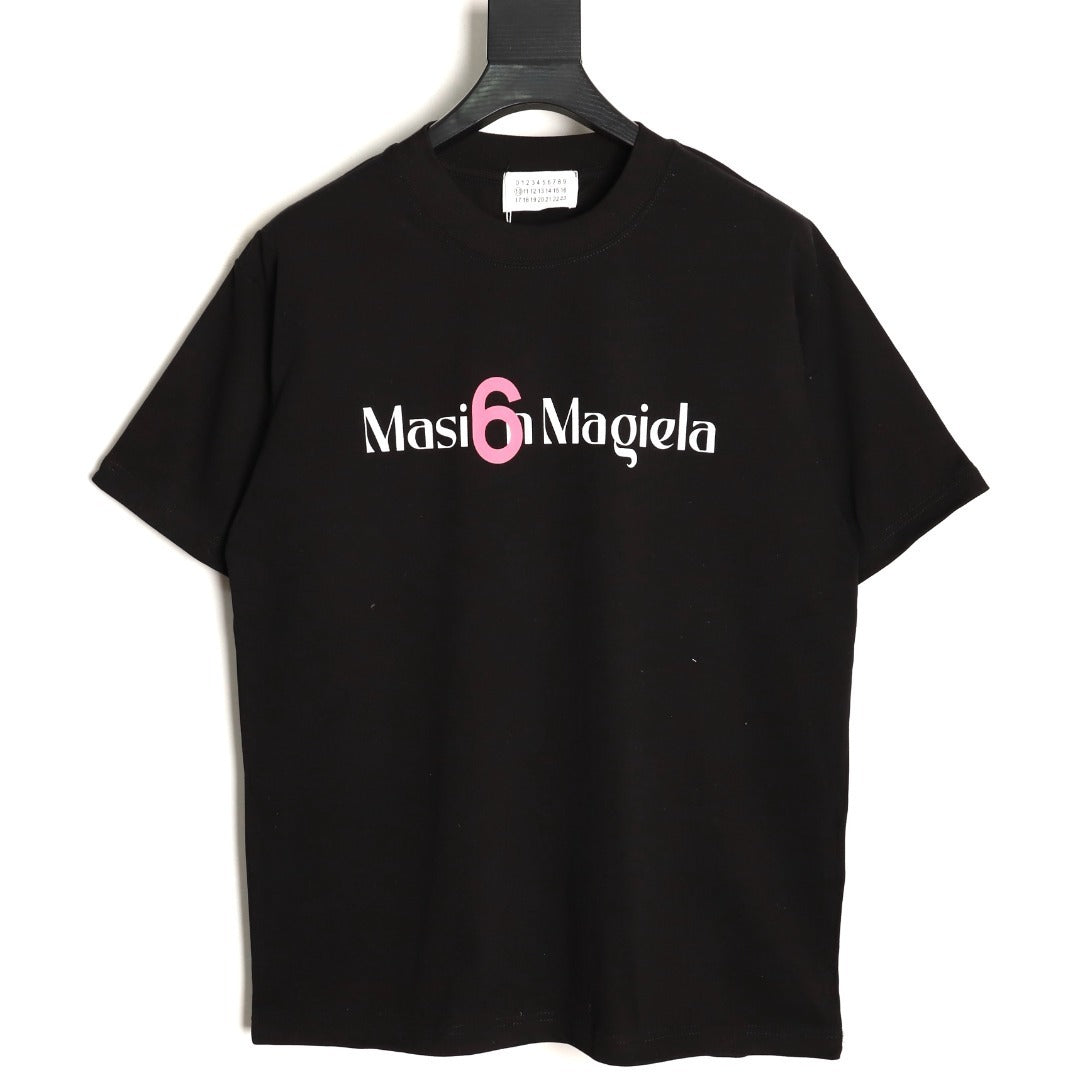 MaisonMargiela Pink Printed Short-Sleeve T-Shirt