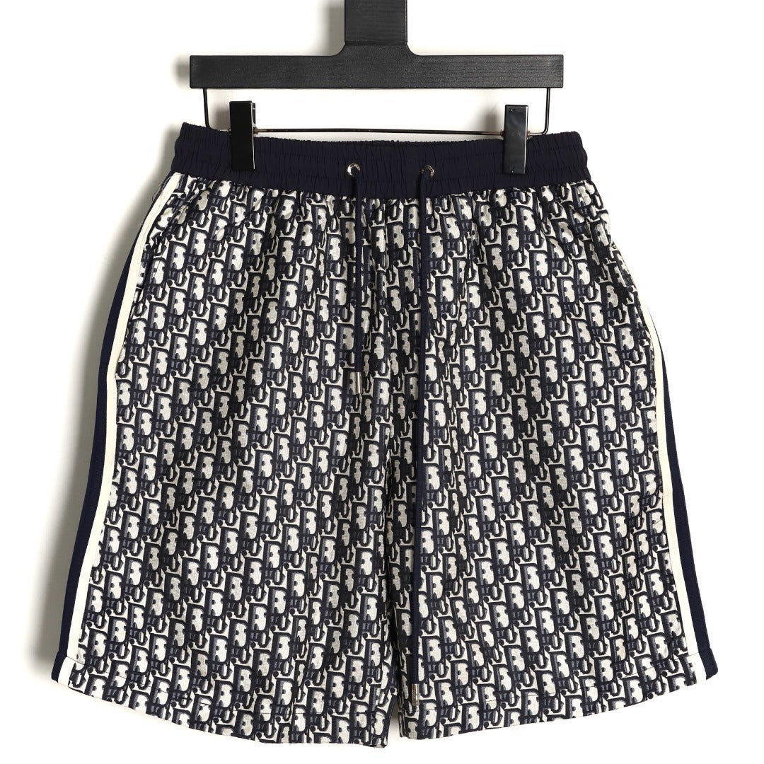 DIOR Classic Monogram Navy Blue Jacquard Casual Shorts