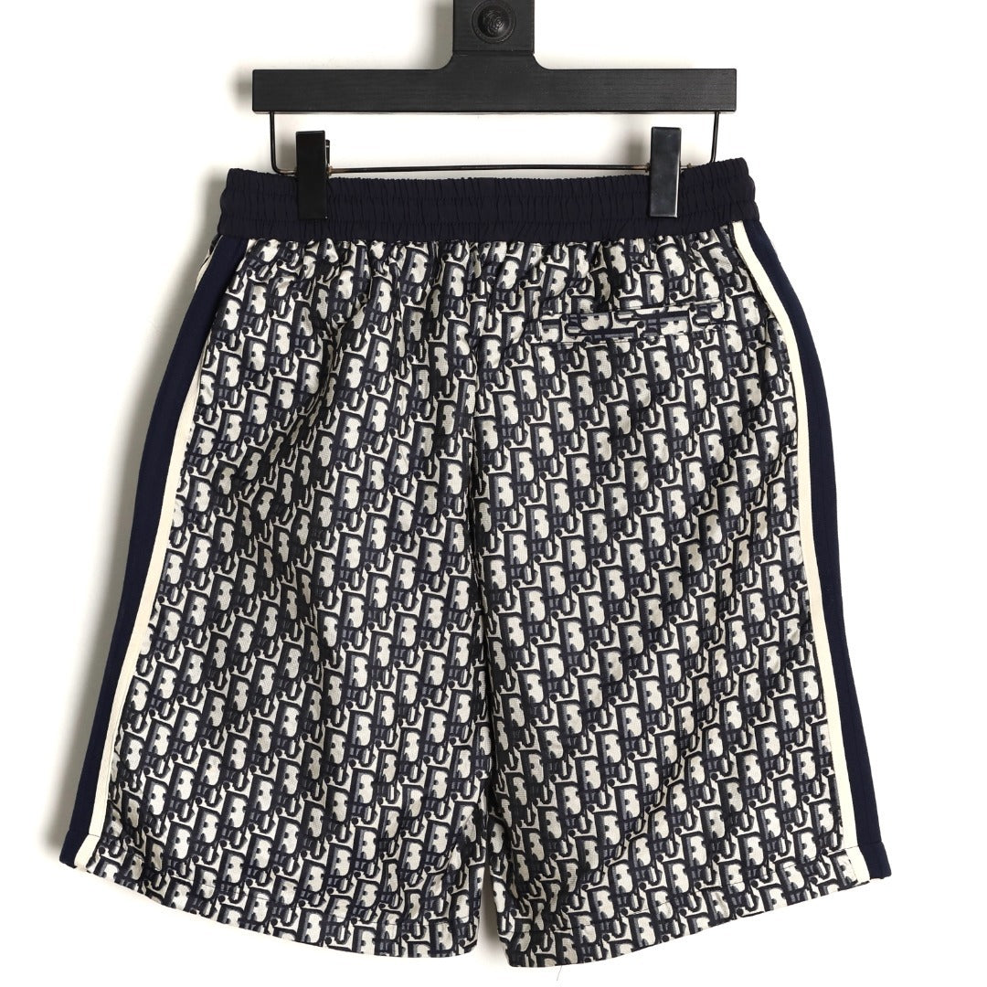 DIOR Classic Monogram Navy Blue Jacquard Casual Shorts