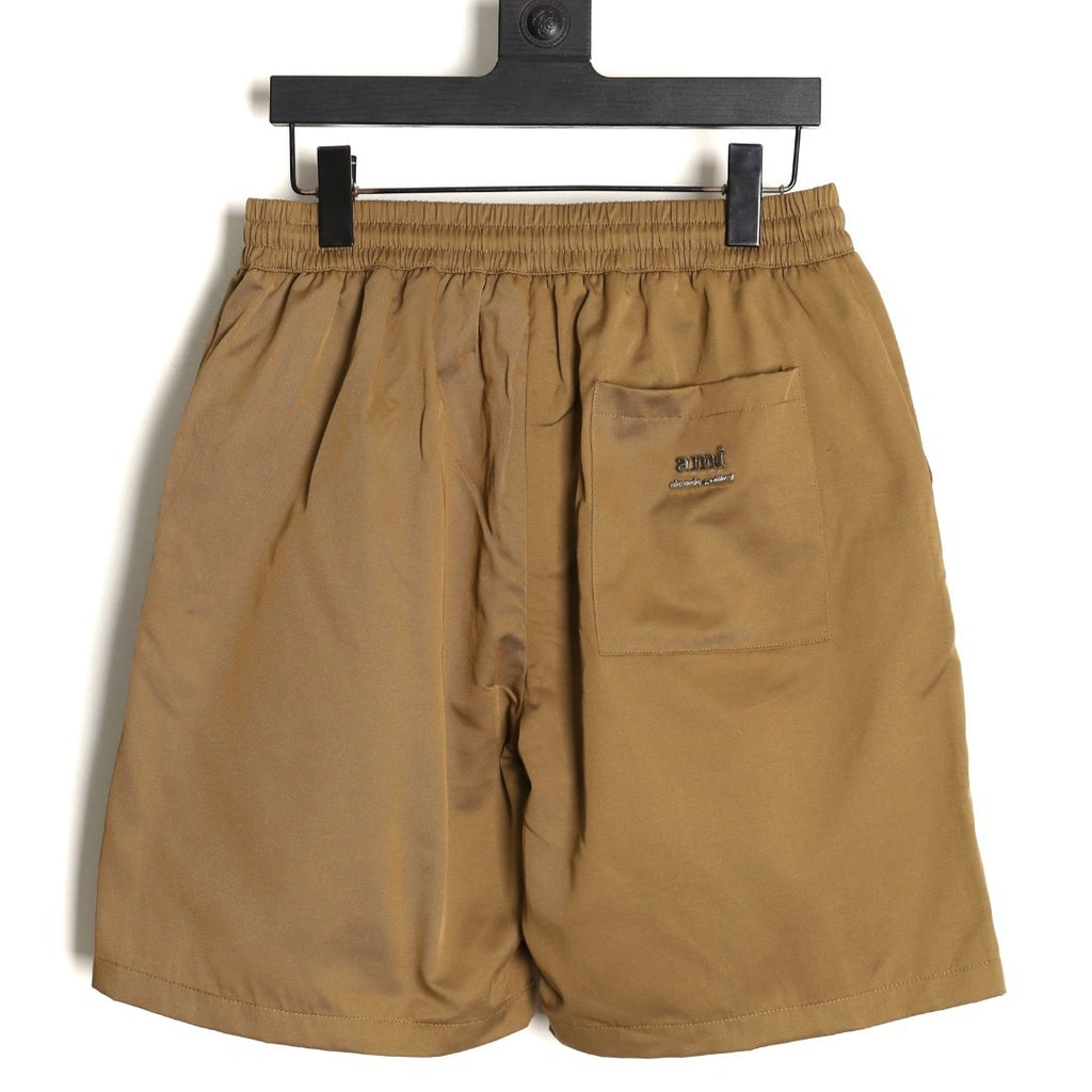 Ami embroidered shorts with small letter logo on the back pocket