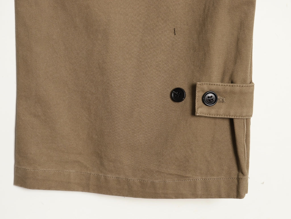 PRADA khaki zipper wide-leg twill trousers